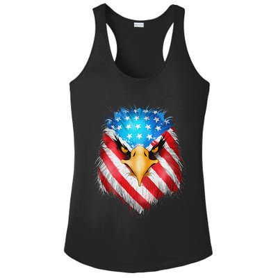 4th Of July Patriotic Eagle Usa American Flag Ladies PosiCharge Competitor Racerback Tank