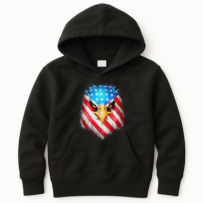 4th Of July Patriotic Eagle Usa American Flag Kids Hoodie