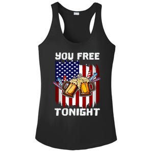 4th Of July Party You Free Tonight American Flag Usa Meaningful Gift Ladies PosiCharge Competitor Racerback Tank