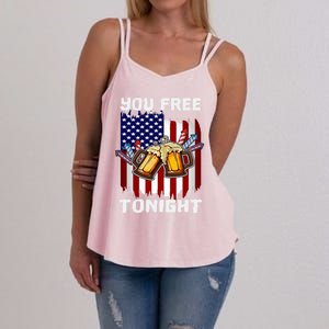 4th Of July Party You Free Tonight American Flag Usa Meaningful Gift Women's Strappy Tank