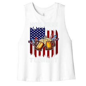 4th Of July Party You Free Tonight American Flag Usa Meaningful Gift Women's Racerback Cropped Tank