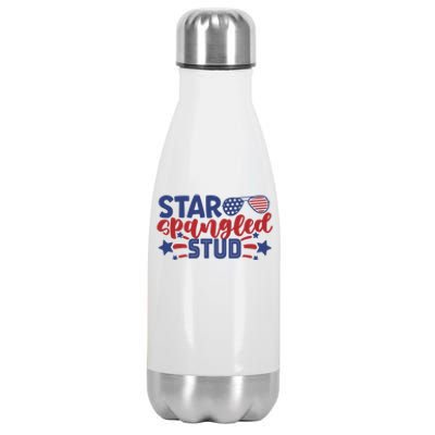 4th Of July Star Spangled Stud Matching 4th Of July Ideas Funny Gift Stainless Steel Insulated Water Bottle