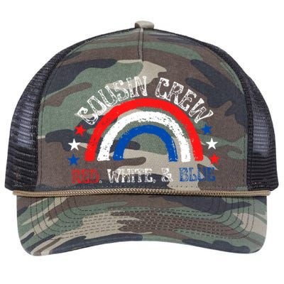 4th Of July Cousin Crew Red White And Blue Cousin Crew Gift Retro Rope Trucker Hat Cap