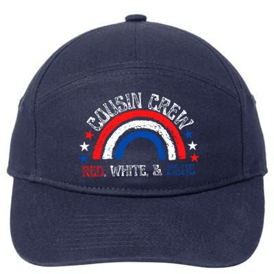 4th Of July Cousin Crew Red White And Blue Cousin Crew Gift 7-Panel Snapback Hat