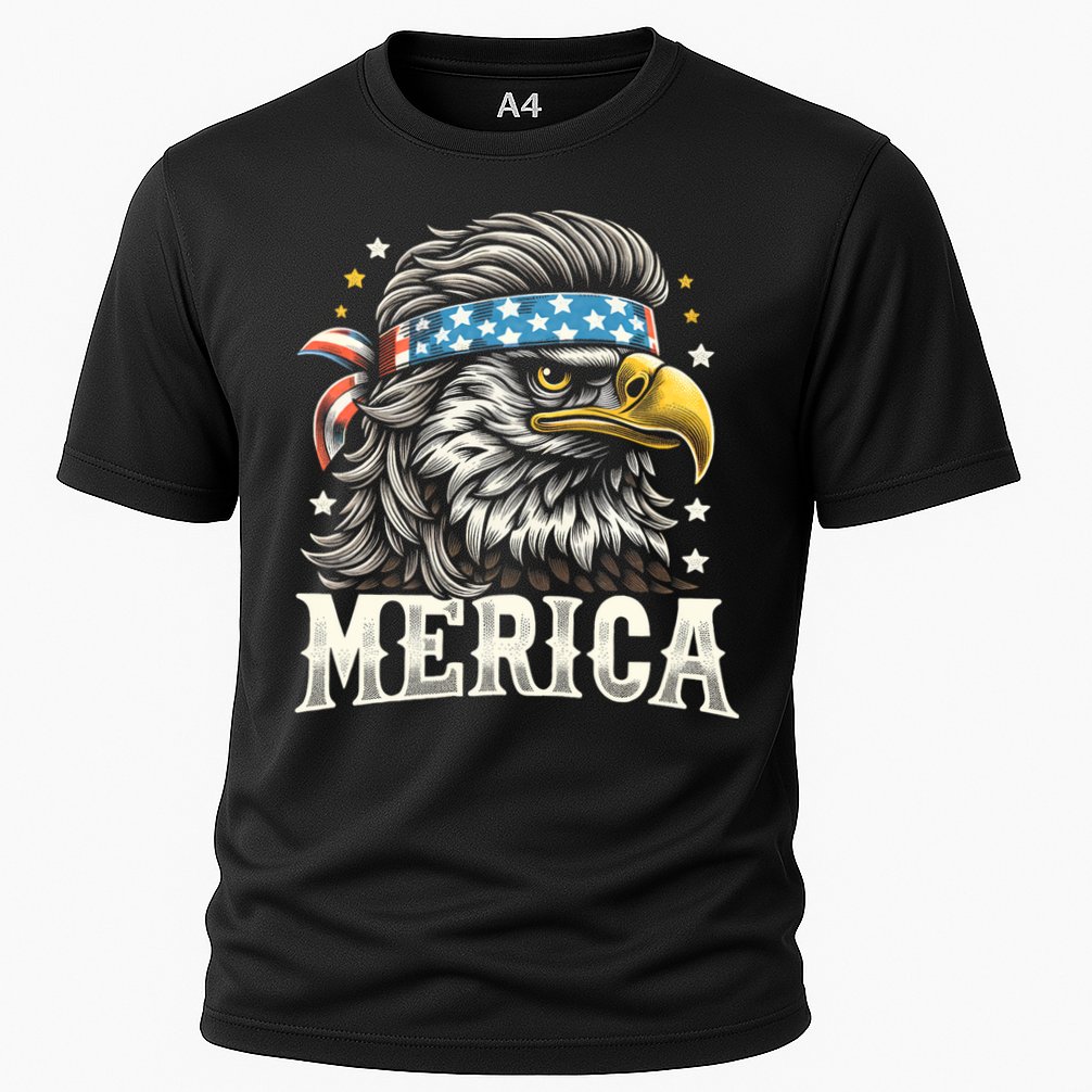 4th Of July Patriotic Funny Eagle July 4th Usa Merica Cooling Performance Crew T-Shirt