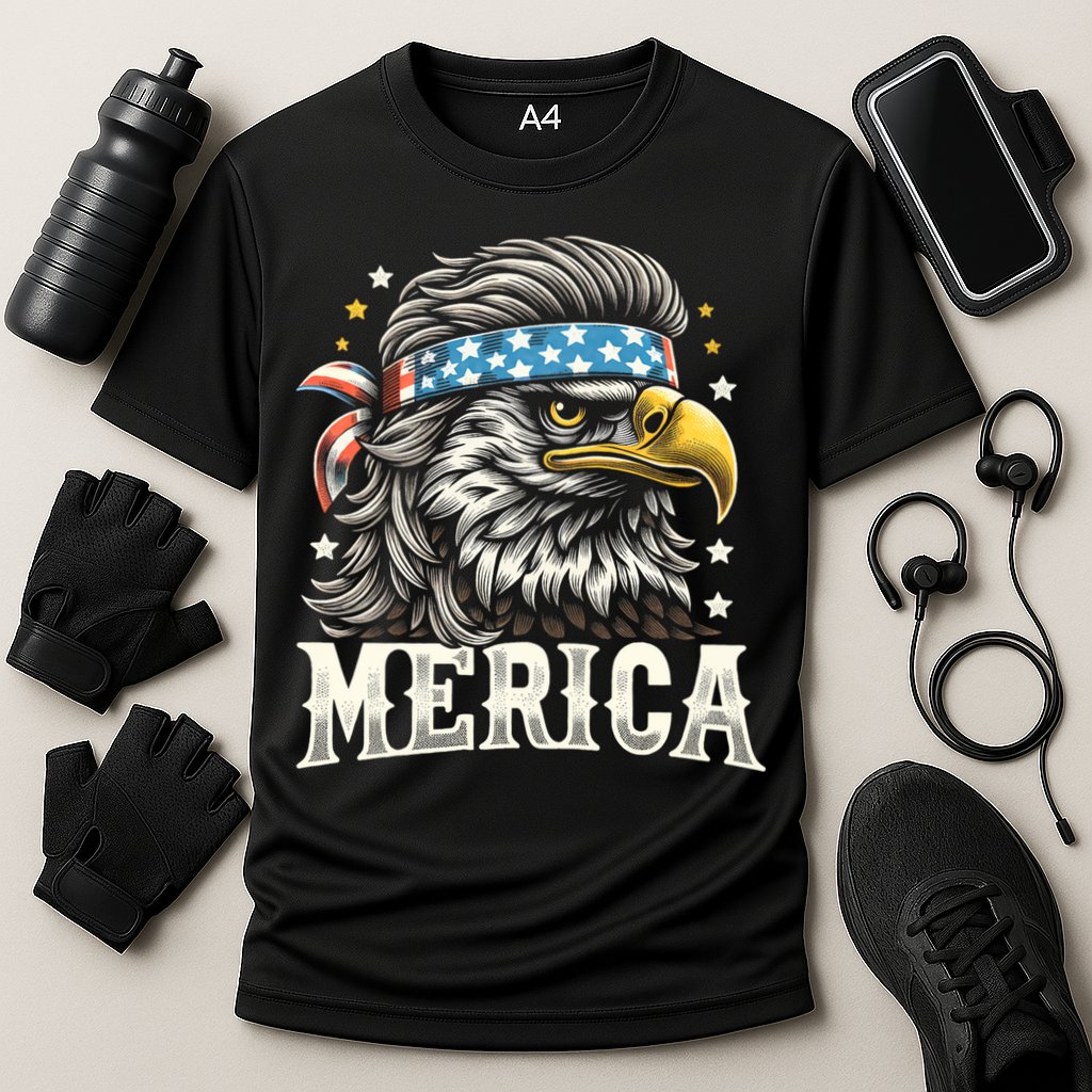 4th Of July Patriotic Funny Eagle July 4th Usa Merica Cooling Performance Crew T-Shirt