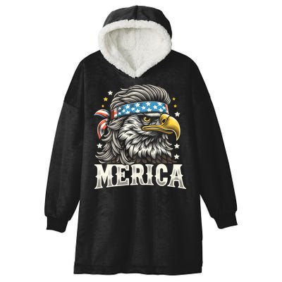 4th Of July Patriotic Funny Eagle July 4th Usa Merica Hooded Wearable Blanket