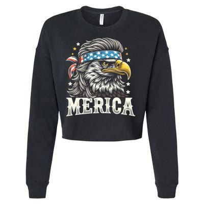 4th Of July Patriotic Funny Eagle July 4th Usa Merica Cropped Pullover Crew