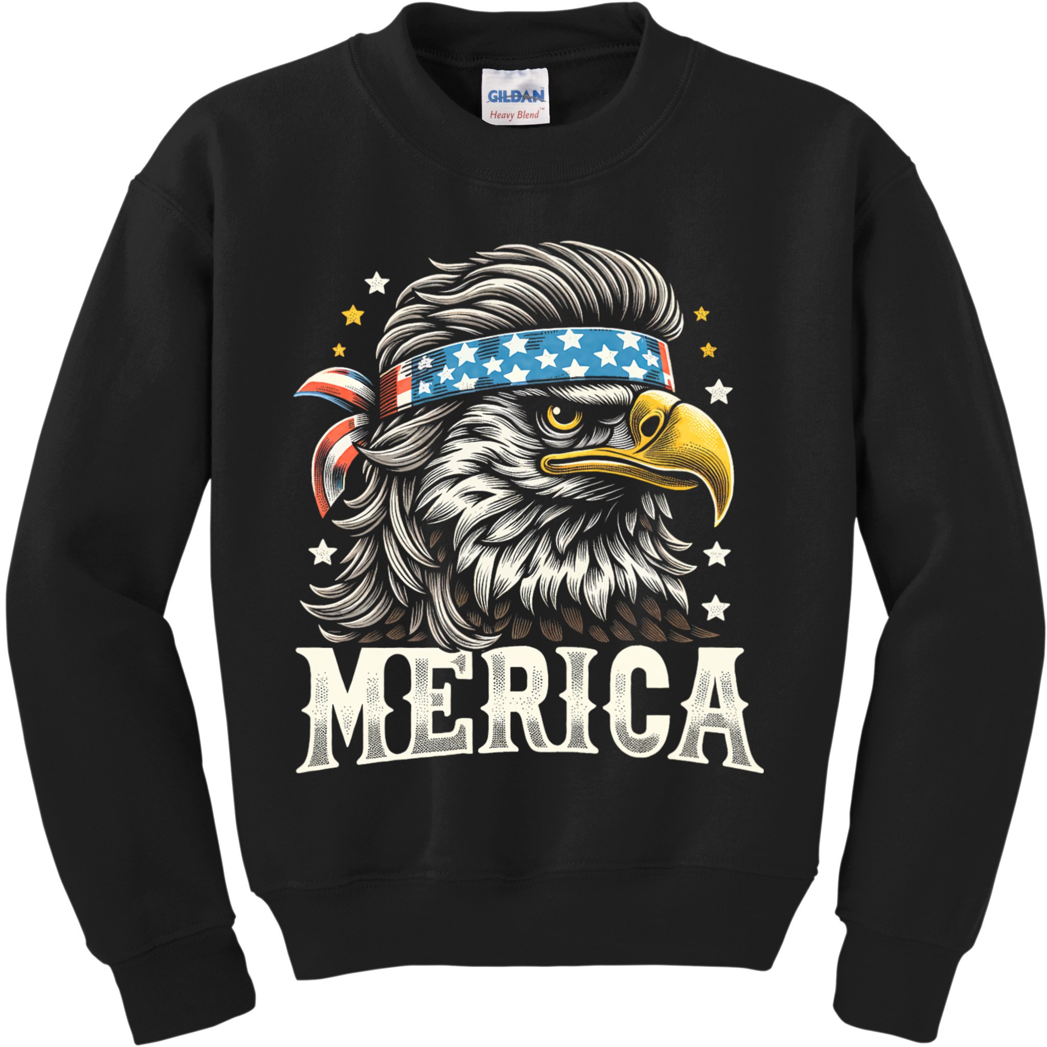4th Of July Patriotic Funny Eagle July 4th Usa Merica Kids Sweatshirt