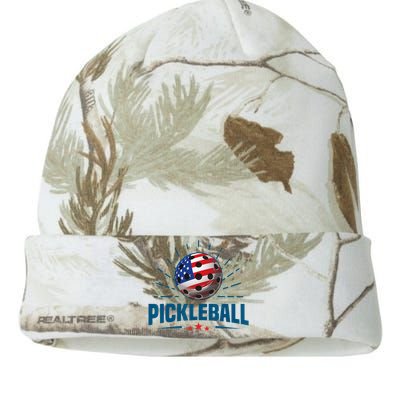 4th Of July Patriotic American Flag Pickleball Lover Kati Licensed 12" Camo Beanie