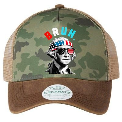 4th Of July 2024 George Washington Bruh. Legacy Tie Dye Trucker Hat