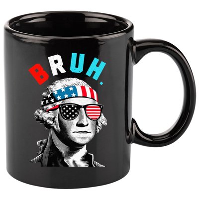 4th Of July 2024 George Washington Bruh. 11oz C Handle Ceramic Mug