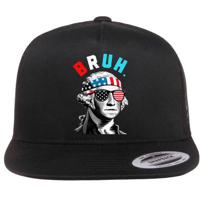 4th Of July 2024 George Washington Bruh. Flatbill Hat