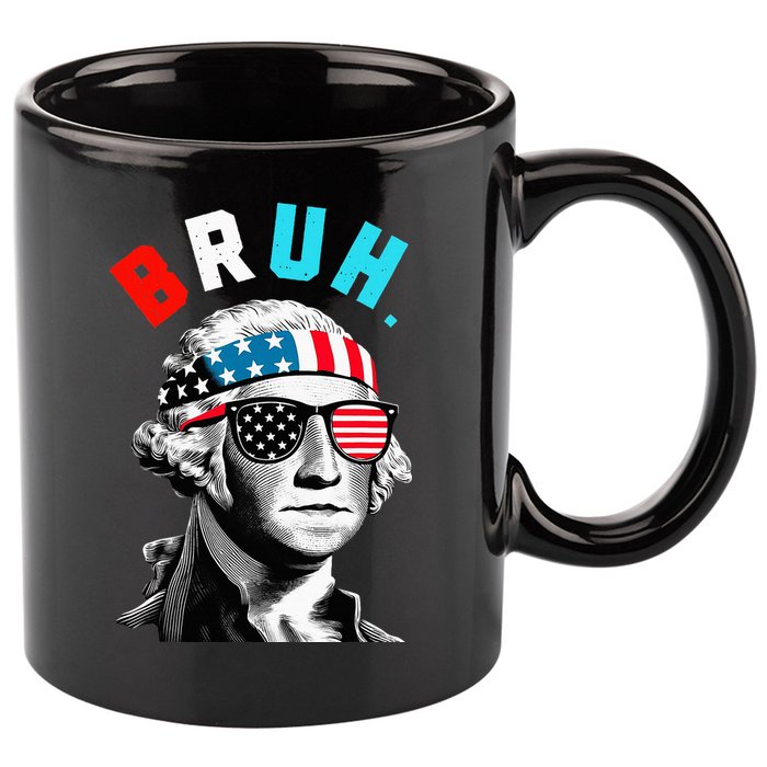 4th Of July 2024 George Washington Bruh 11oz C Handle Ceramic Mug