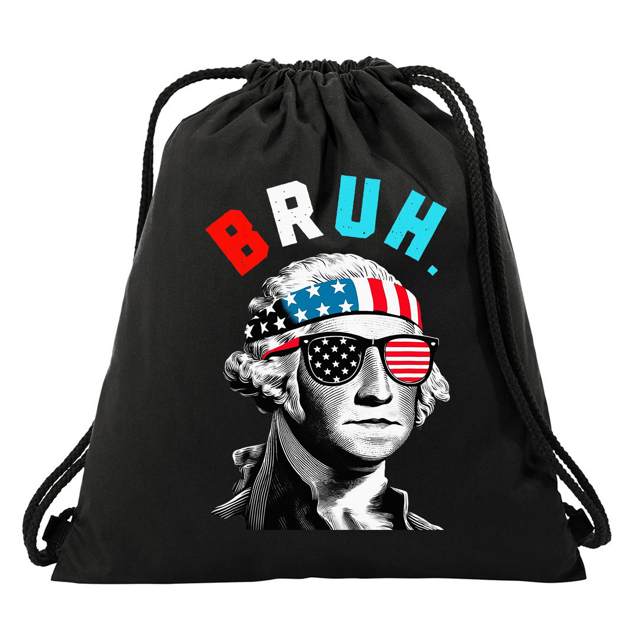 4th Of July 2024 George Washington Bruh Drawstring Bag