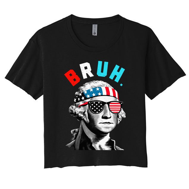 4th Of July 2024 George Washington Bruh Crop Top