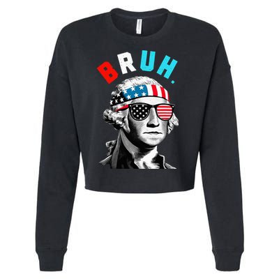 4th Of July 2024 George Washington Bruh Cropped Pullover Crew