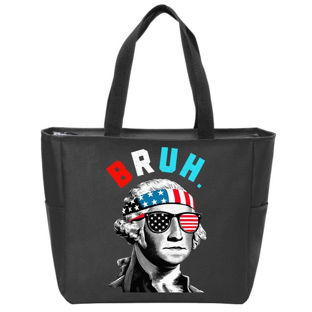 4th Of July 2024 George Washington Bruh Zip Tote Bag
