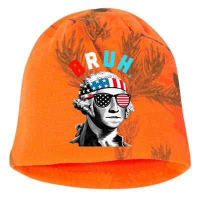 4th Of July 2024 George Washington Bruh Kati - Camo Knit Beanie