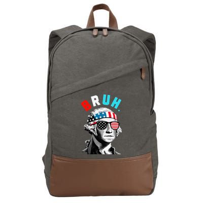 4th Of July 2024 George Washington Bruh Cotton Canvas Backpack