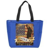 4th Of July America Sweet Land Of Liberty Patriotic Usa Flag Meaningful Gift Zip Tote Bag