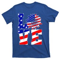 4th Of July Love Sunflower Patriotic America Flag Cool Gift T-Shirt