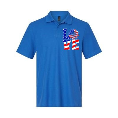 4th Of July Love Sunflower Patriotic America Flag Cool Gift Softstyle Adult Sport Polo