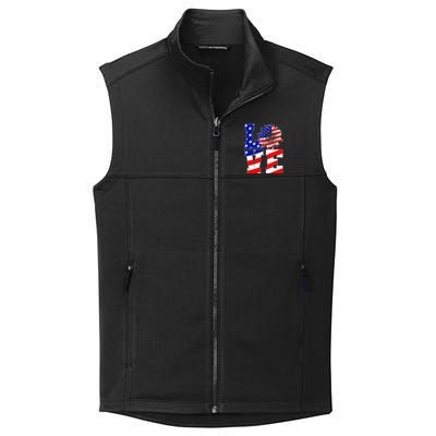 4th Of July Love Sunflower Patriotic America Flag Cool Gift Collective Smooth Fleece Vest