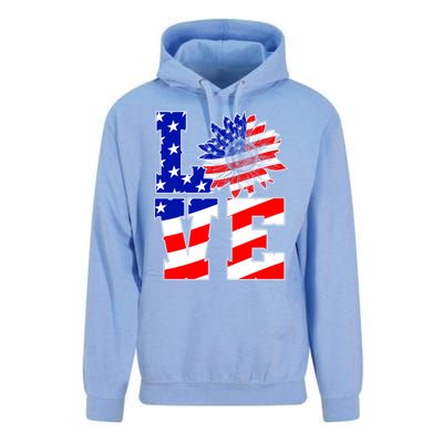 4th Of July Love Sunflower Patriotic America Flag Cool Gift Unisex Surf Hoodie