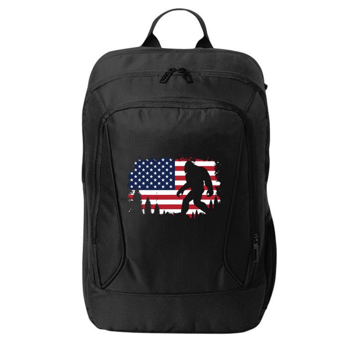 4th Of July Bigfoot Sasquatch Usa American Flag Boy City Backpack