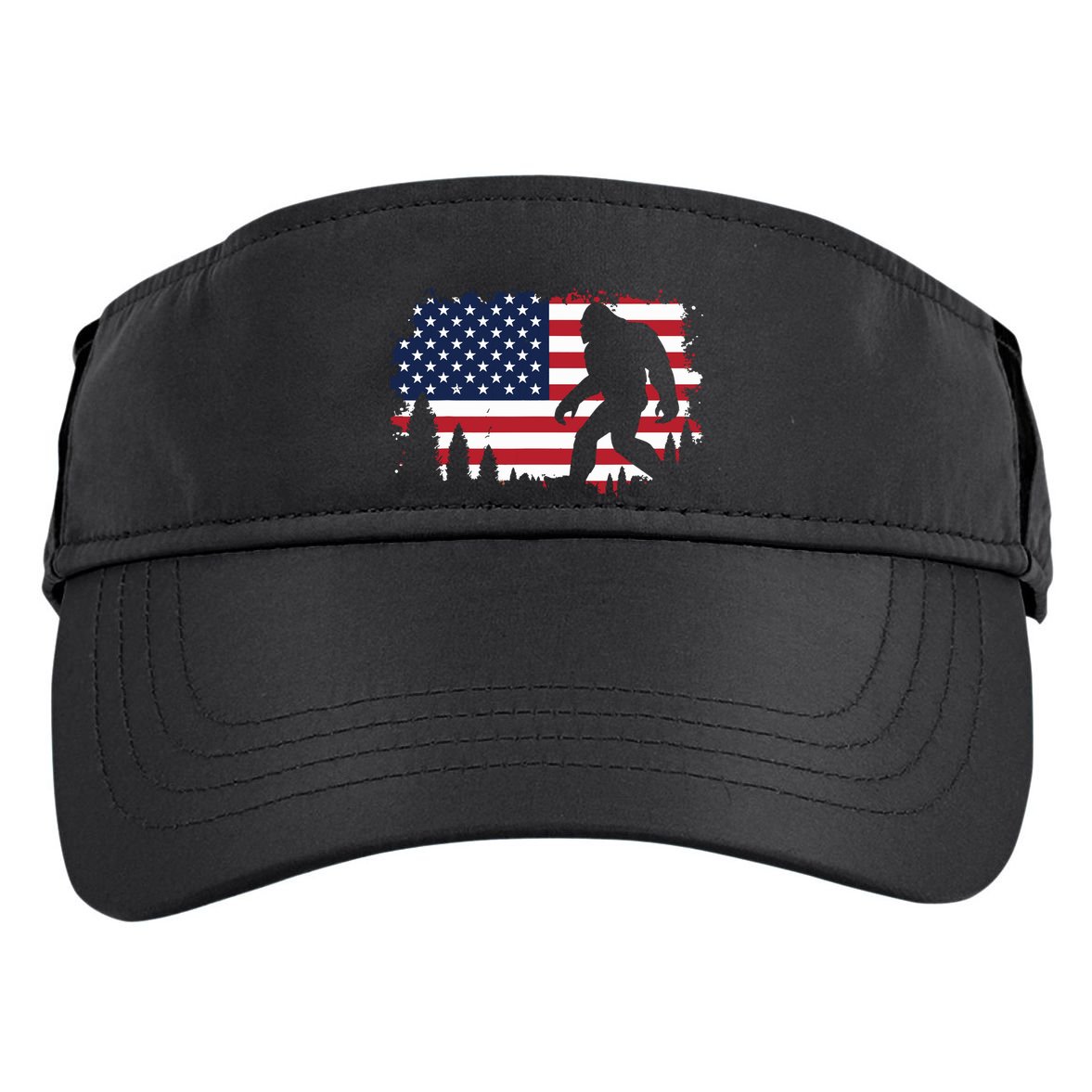 4th Of July Bigfoot Sasquatch Usa American Flag Boy Adult Drive Performance Visor