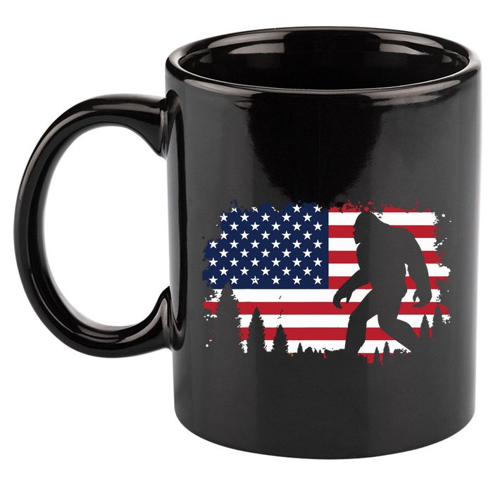 4th Of July Bigfoot Sasquatch Usa American Flag Boy 11oz C Handle Ceramic Mug
