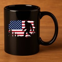 4th Of July Bigfoot Sasquatch Usa American Flag Boy 11oz C Handle Ceramic Mug