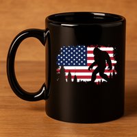 4th Of July Bigfoot Sasquatch Usa American Flag Boy 11oz C Handle Ceramic Mug