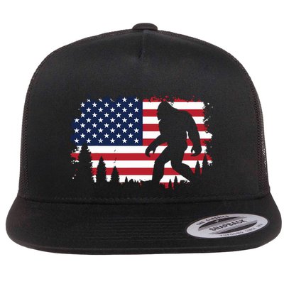 4th Of July Bigfoot Sasquatch Usa American Flag Boy Flatbill Hat