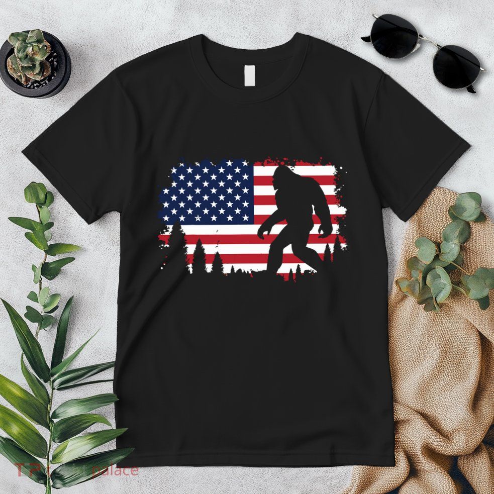 4th Of July Bigfoot Sasquatch Usa American Flag Boy Premium T-Shirt