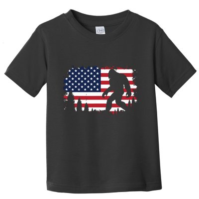 4th Of July Bigfoot Sasquatch Usa American Flag Boy Toddler T-Shirt