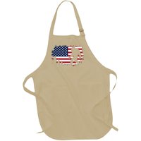 4th Of July Bigfoot Sasquatch Usa American Flag Boy Full-Length Apron With Pockets