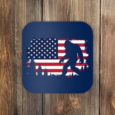 4th Of July Bigfoot Sasquatch Usa American Flag Boy Coaster