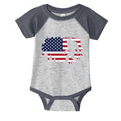 4th Of July Bigfoot Sasquatch Usa American Flag Boy Infant Baby Jersey Bodysuit