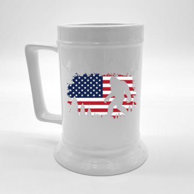 4th Of July Bigfoot Sasquatch Usa American Flag Boy Beer Stein