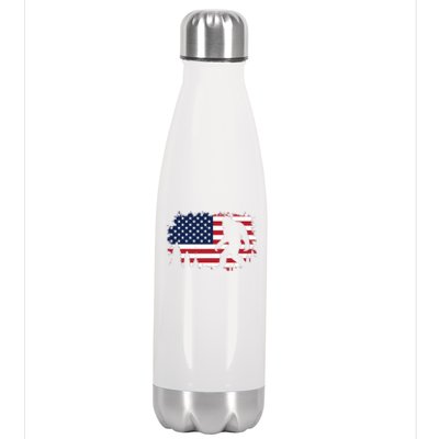 4th Of July Bigfoot Sasquatch Usa American Flag Boy Stainless Steel Insulated Water Bottle