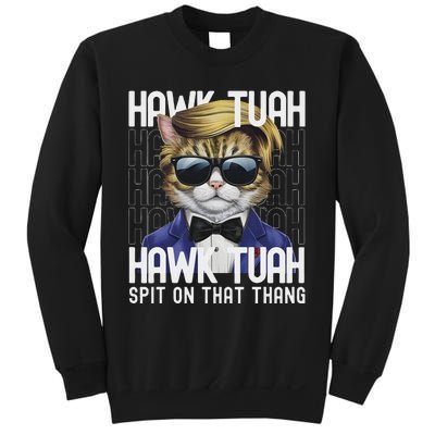 4th Of July Patriotic Cat Usa Hawk Tuah Spit On That Thing Sweatshirt