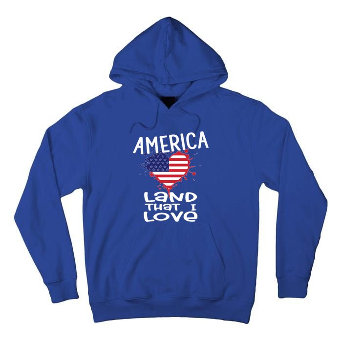 4th Of July America Land That I Love Heart Gift Tall Hoodie