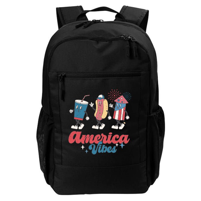 4th Of July America Vibes Hotdog Fireworks Food Retro Backpack