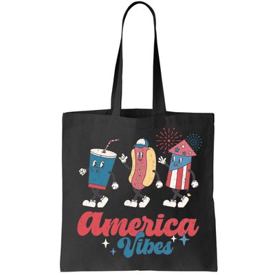 4th Of July America Vibes Hotdog Fireworks Food Retro Bag