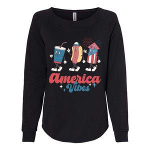 4th Of July America Vibes Hotdog Fireworks Food Retro Womens California Wash Sweatshirt