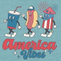 4th Of July America Vibes Hotdog Fireworks Food Retro Sueded Cloud Jersey T-Shirt
