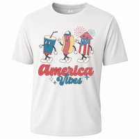 4th Of July America Vibes Hotdog Fireworks Food Retro Cooling Performance Crew T-Shirt