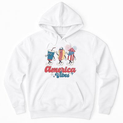 4th Of July America Vibes Hotdog Fireworks Food Retro Hoodie